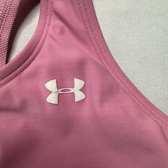 Under Armour Women's Small Pink Racerback Wireless Sports Bra w/mesh Athletic - Picture 3 of 7